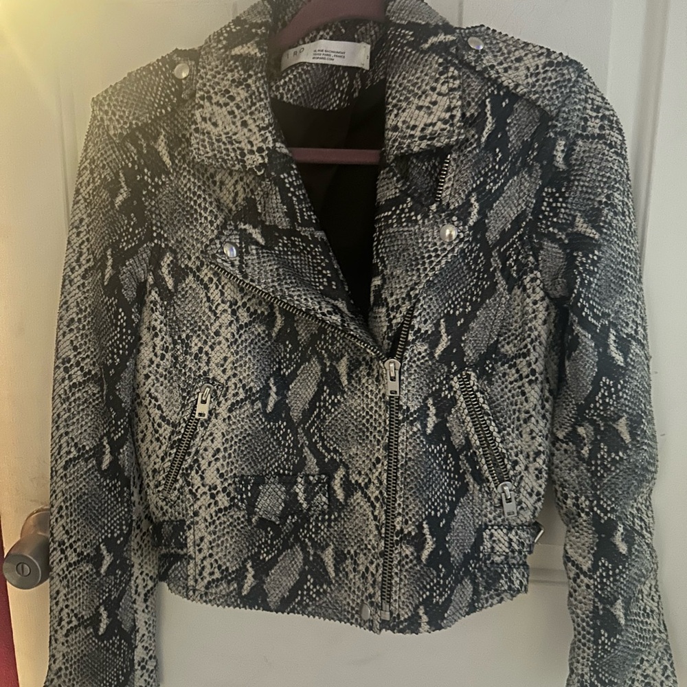 IRO Snake Print Moto Jacket